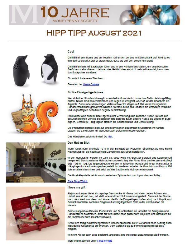 Hipp Tipp August 2021